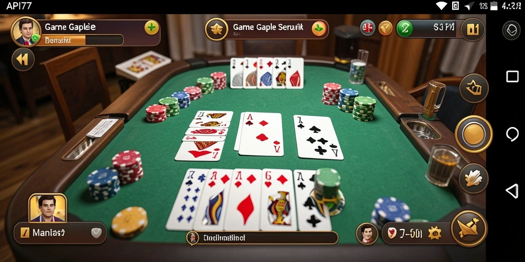 Tampilan menarik dari gameplay Gaple di API77 dengan pemain aktif.