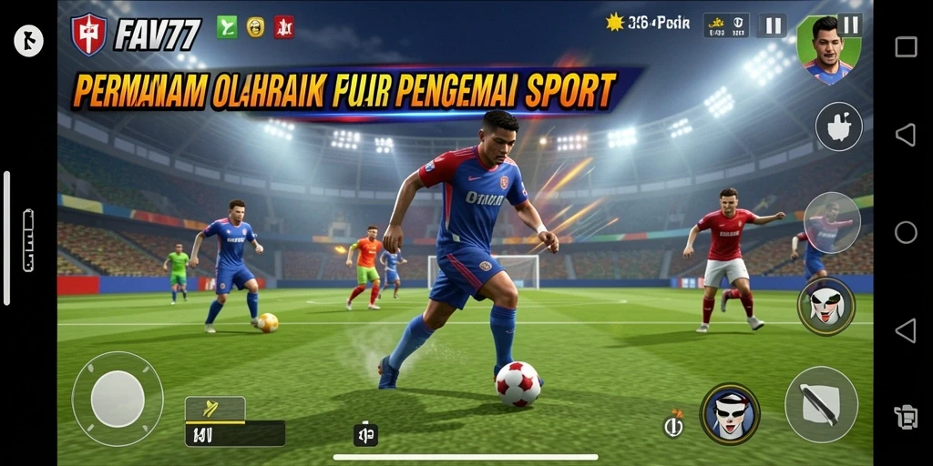 Tangkapan layar utama FAV77 menampilkan gameplay yang mendebarkan dalam berbagai cabang olahraga.