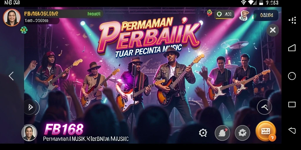 Tangkapan layar gameplay FB168 yang menunjukkan pengalaman musik yang mendebarkan.