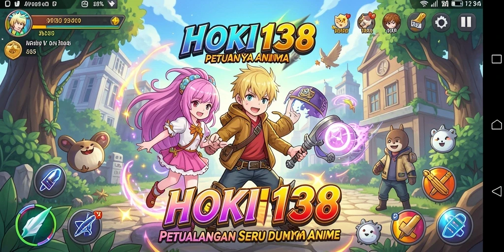 Tampilan seru gameplay HOKI138 dalam dunia anime.