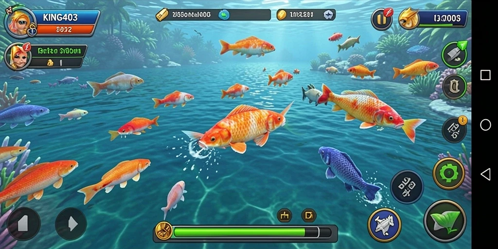 Screenshot KING403 menampilkan aksi menangkap ikan yang mengasyikkan.