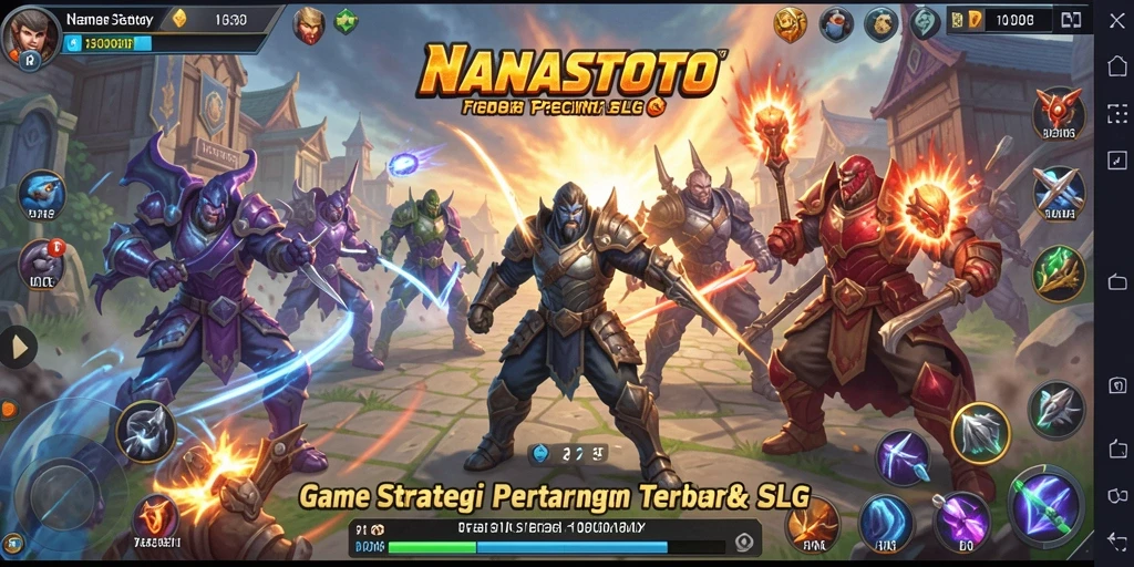 Tangkapan layar gameplay <strong>NANASTOTO</strong> yang menampilkan aksi pertempuran strategis.