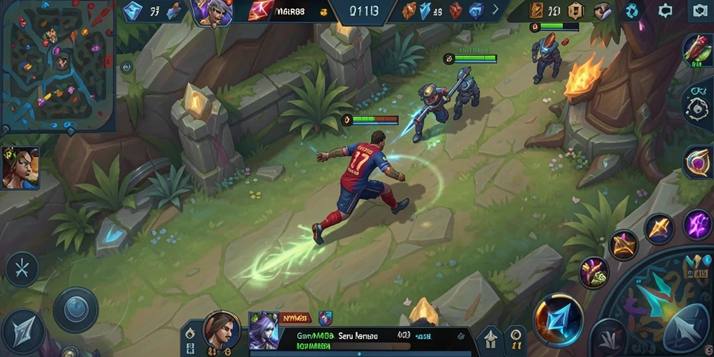 Tampilan gameplay menarik dari game MOBA NEYMAR88.