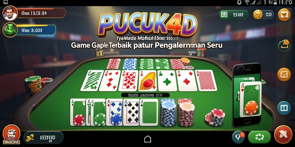Tampilan gameplay seru PUCUK4D yang menampilkan permainan Gaple.